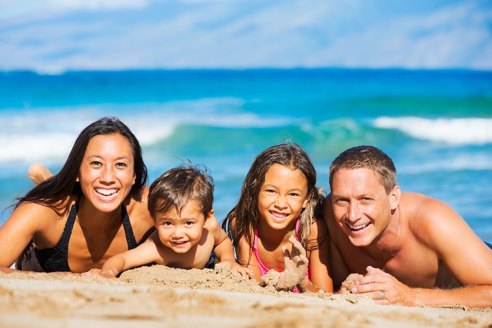 Family at beach